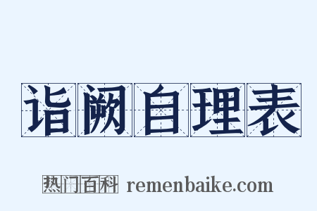诣阙自理表是什么意思的图片